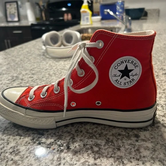 Converse Red and White High-Top Sneakers - Picture 3 of 3